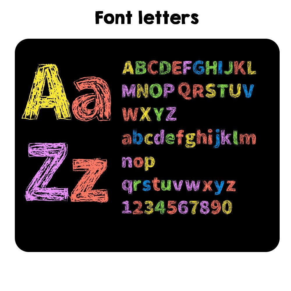 Personalised Name Crayon Coloured Font Kids Cot Bedding Duvet Cover + Pillowcase