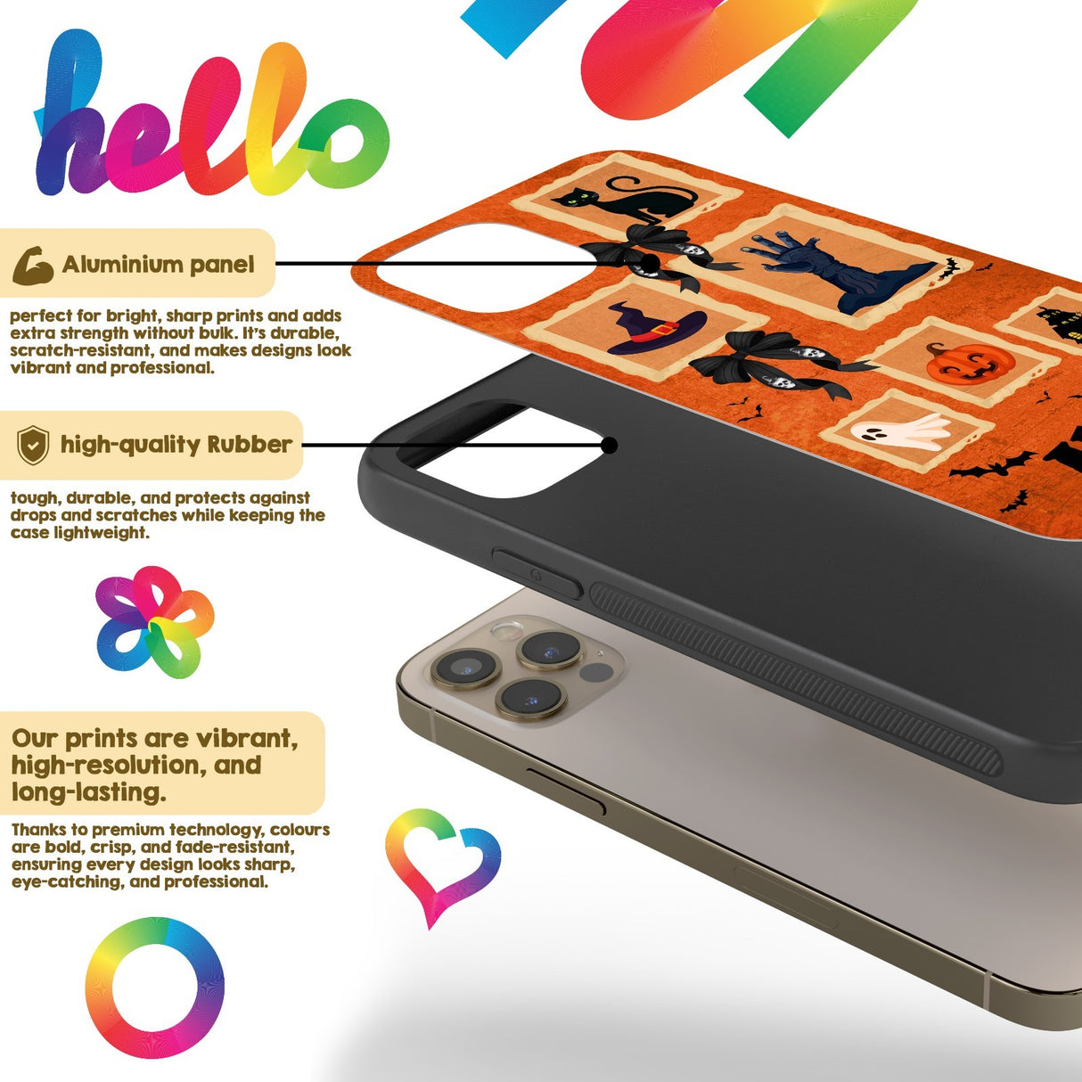 Halloween Spooky Name Personalised Custom Printed iPhone Black Case Cover Gift