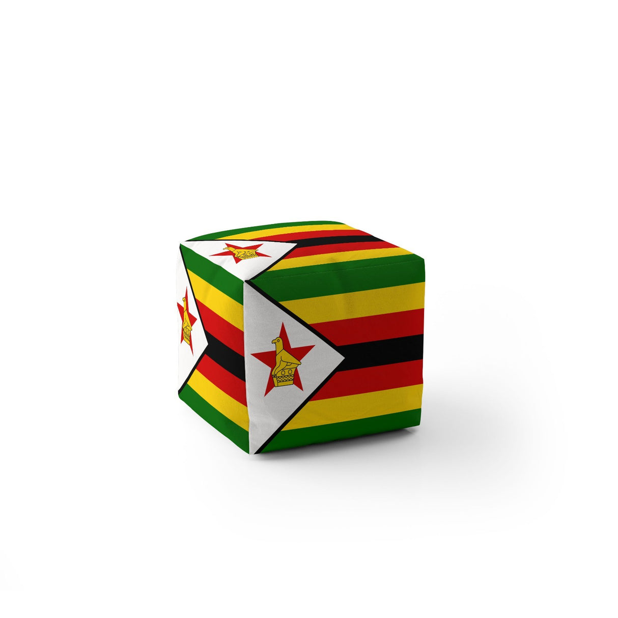 Zimbabwe Flag Patriotic Ottoman Filled Pouffe Footrest Washable Cover Custom