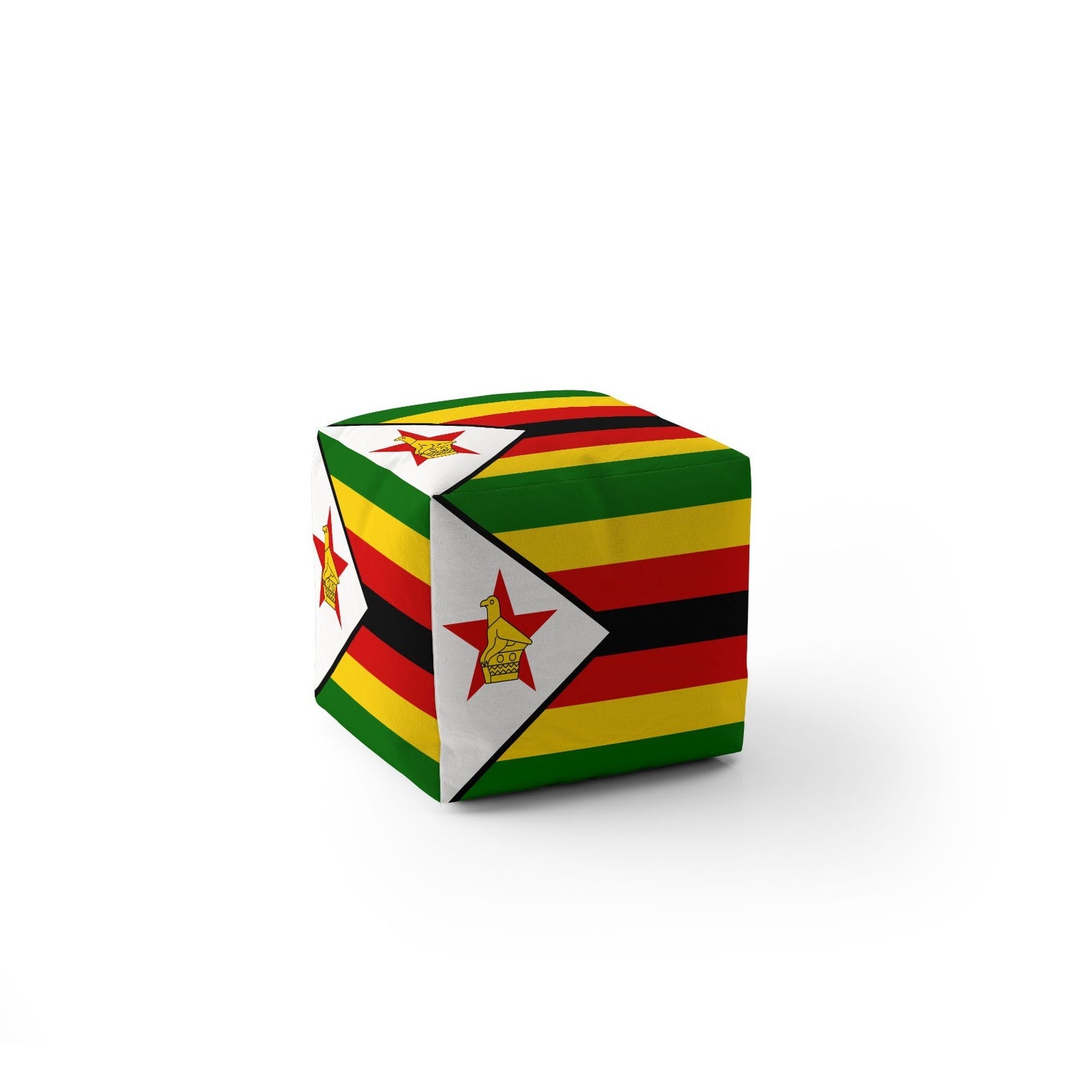 Zimbabwe Flag Patriotic Ottoman Filled Pouffe Footrest Washable Cover Custom