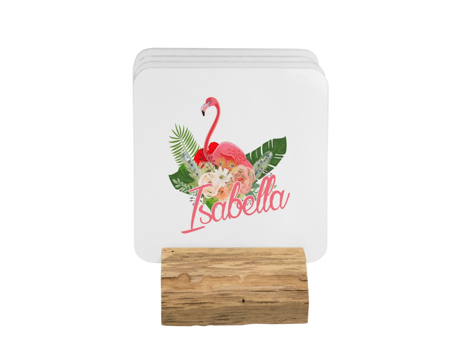 Personalised Name Flamingo Floral Coffee Tea Mug Gift 11oz Mug + Coaster