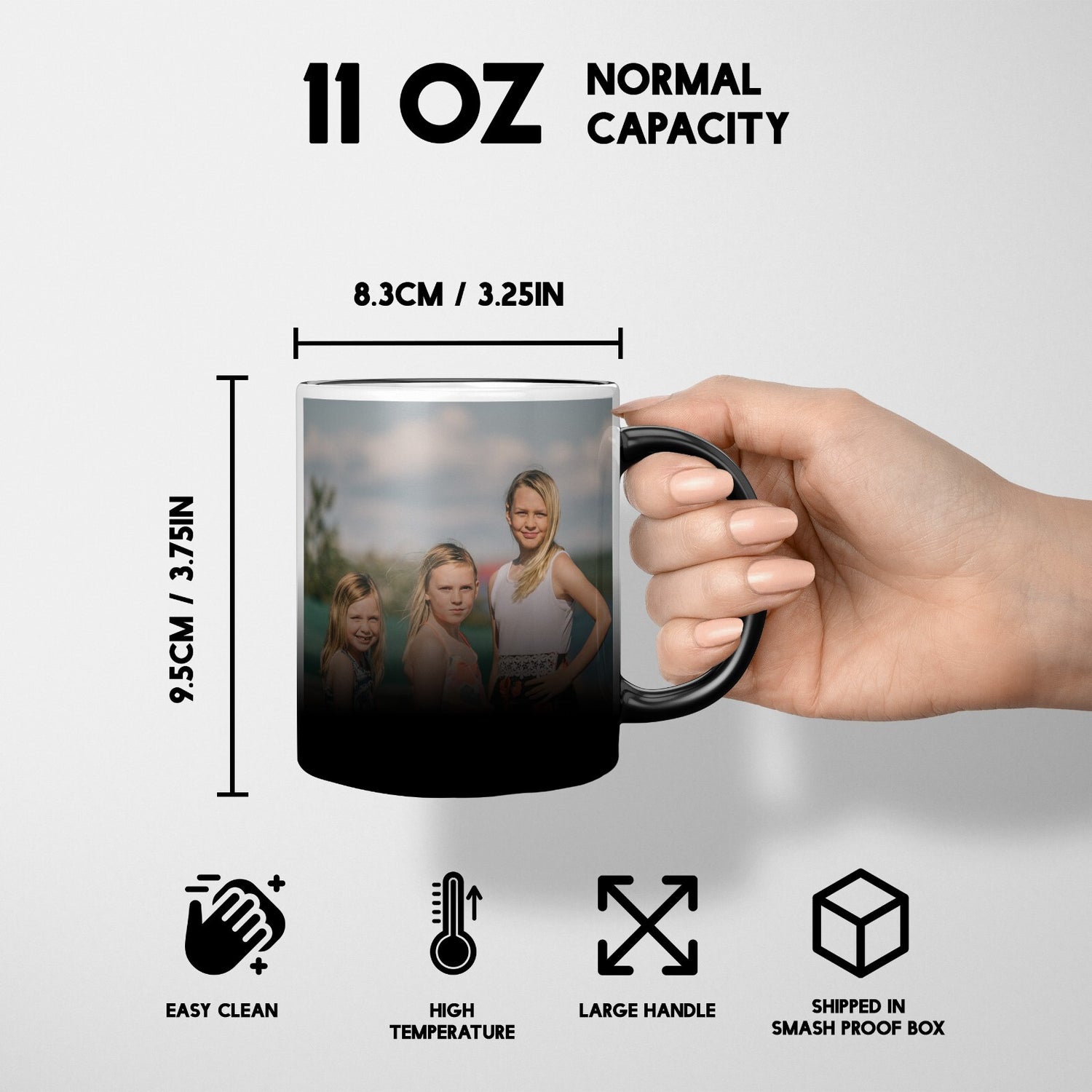 Personalised Upload Your Own Photos Heat Sensitive Magic Colour Changing Mug Cup