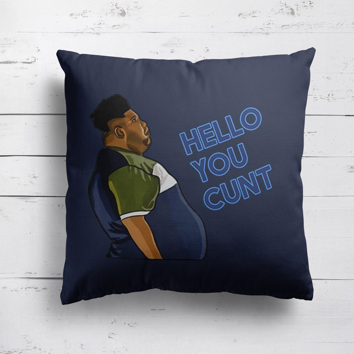 Harvey Hello You C*nt Funny Cheeky Novelty Joke Square Fill Zip Cushion Throw