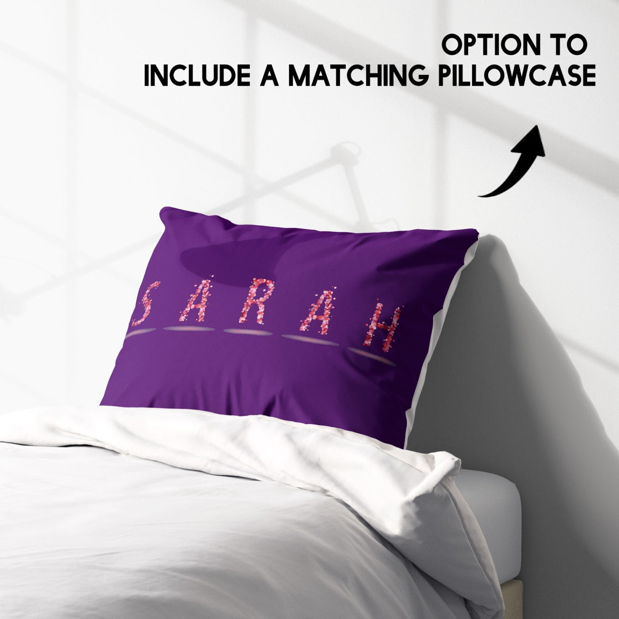 Personalised Any Name Pink Rose Petals Soft Single Size Novelty Bed Duvet Cover