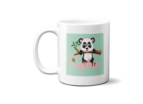 Personalised Name Panda Cute Coffee Tea Mug Gift 11oz Mug + Coaster