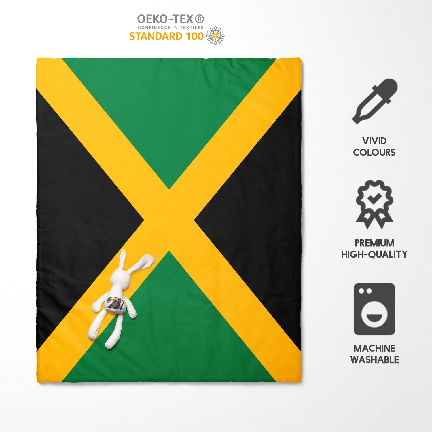 Jamaican Flag Jamaica Design Gift Custom Toddler Cot Bed Duvet Cover+Pillowcase