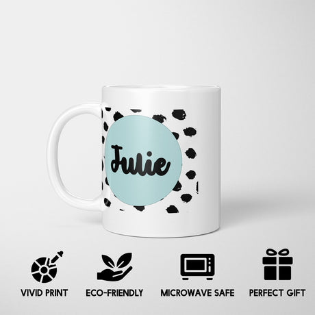 Polka Dot Custom Personalised Text Printed Coffee Tea Mug Coaster Gift Him Her