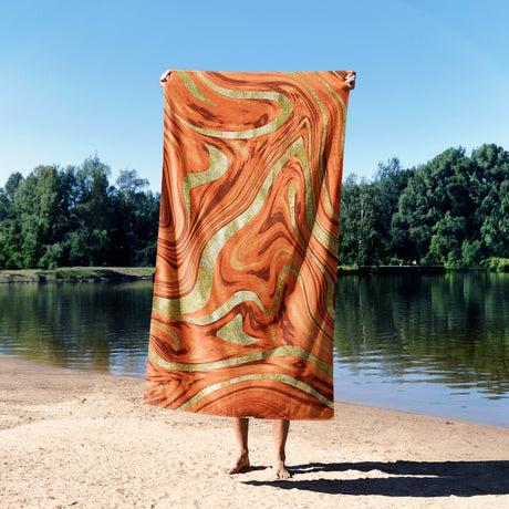 Liquid Marble Abstract Custom Design Coloured Novelty Beach Bath Sheet Towel