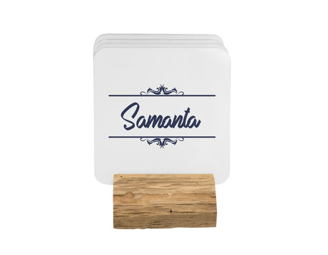 Personalised Name Border Scroll Coffee Tea Mug Gift 11oz Mug + Coaster