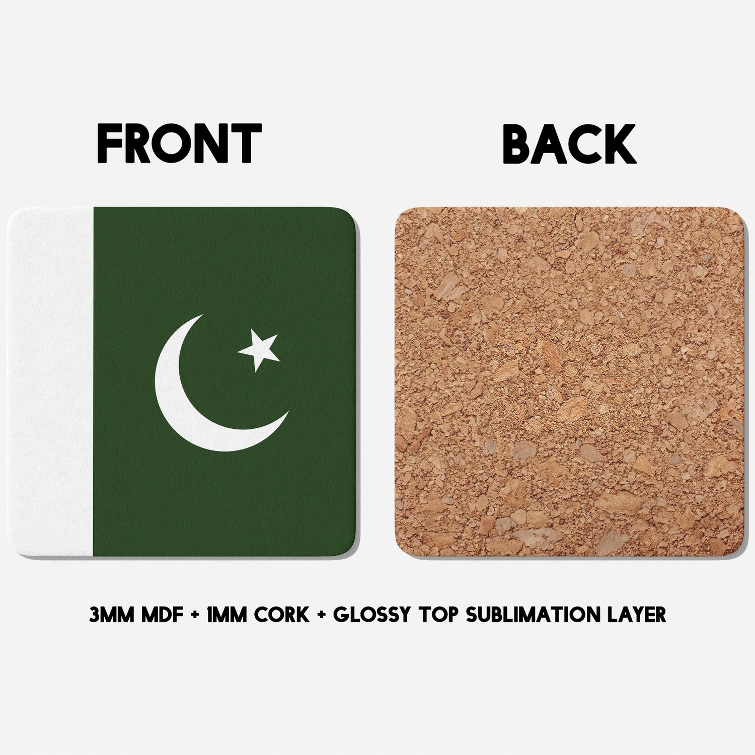 Pakistan Flag Design Custom Printed Coffee Tea Mug Cup Set Coaster Gift Him Her