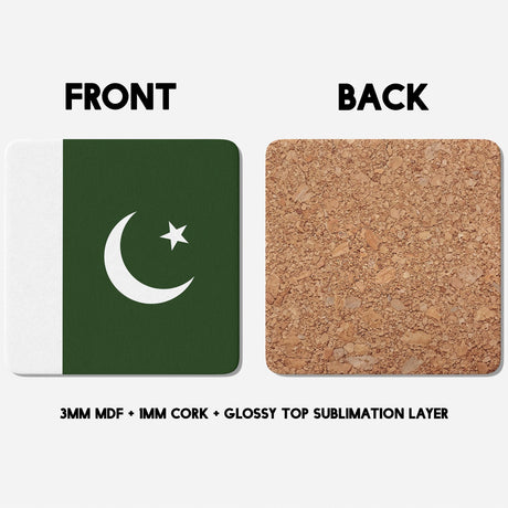 Pakistan Flag Design Custom Printed Coffee Tea Mug Cup Set Coaster Gift Him Her