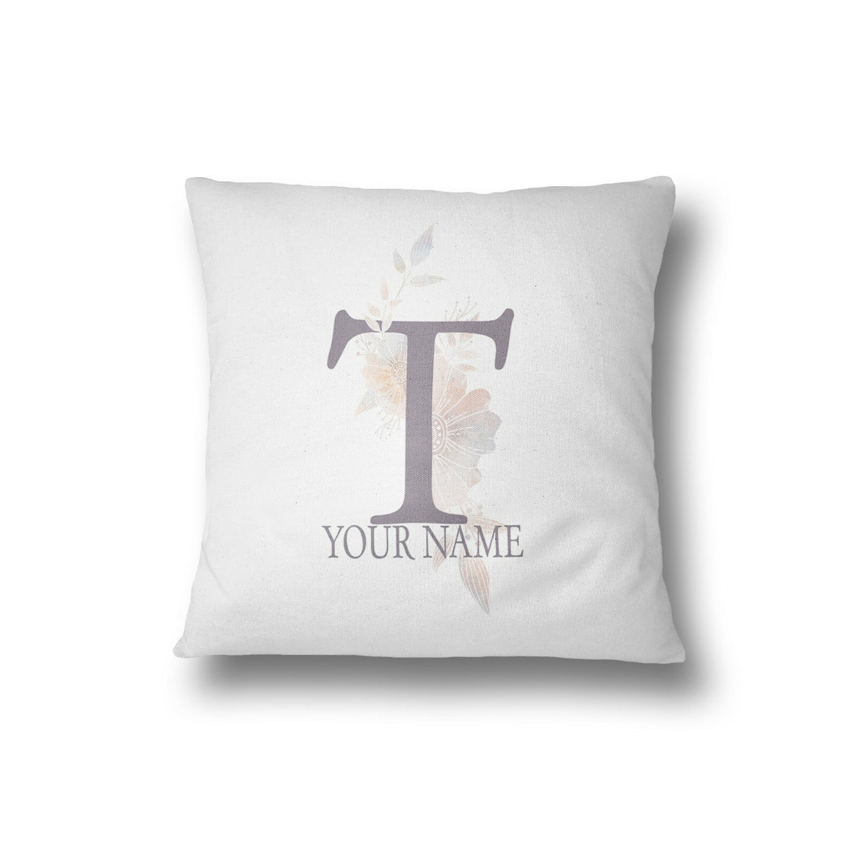 Personalised Misty Dusty Pastel Alphabet Floral Name Initial Letter Cushion
