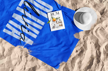 Personalised Name Signature Custom Background Absorbent Beach Bath Sheet Towel