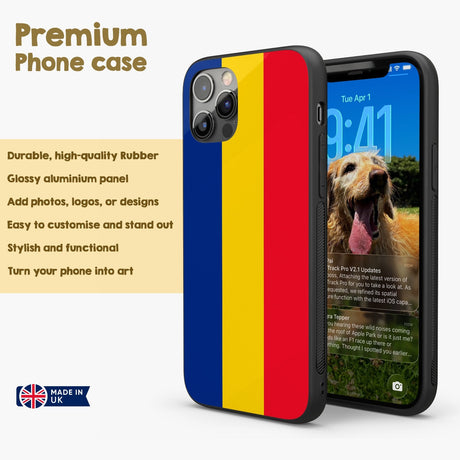 Romania Flag Patriotic iPhone Case Printed Black TPU Cover Protector Custom Gift