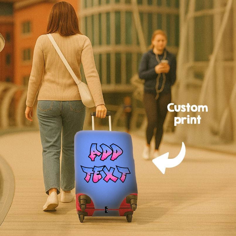 Urban Graffiti Custom Name Luggage Cover – Personalised Suitcase Protector Gift