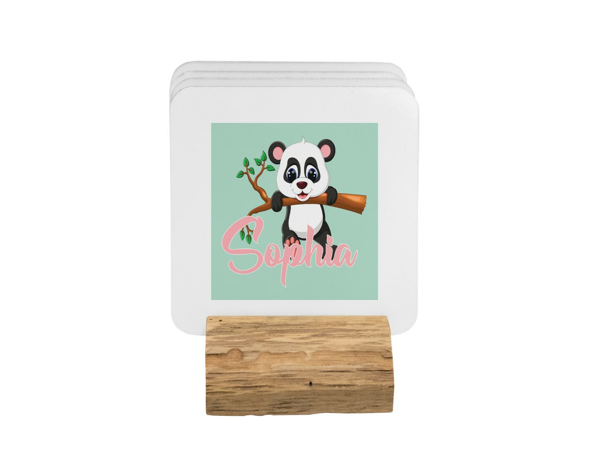 Personalised Name Panda Cute Coffee Tea Mug Gift 11oz Mug + Coaster