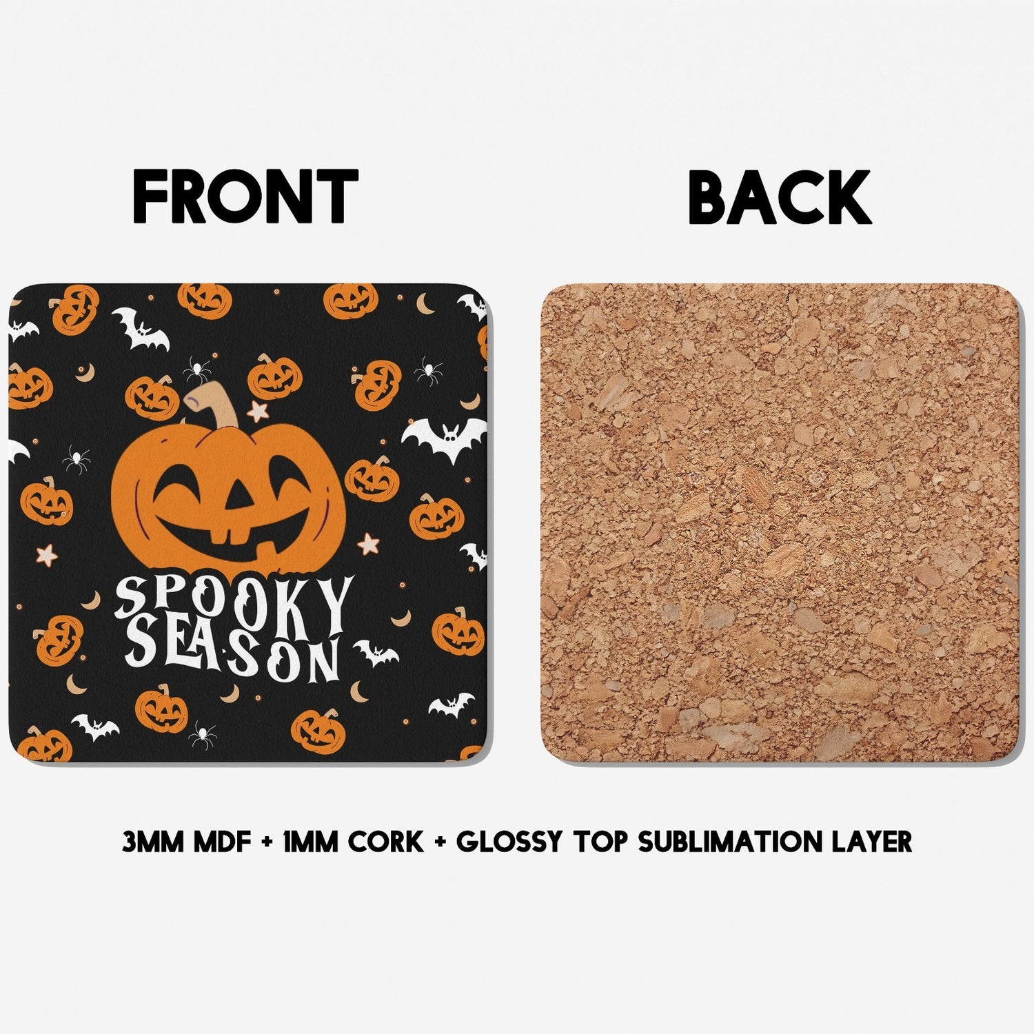 Halloween Spooky Season Bats Custom Coffee Tea Mug Cup Coaster Gift Set Him Her