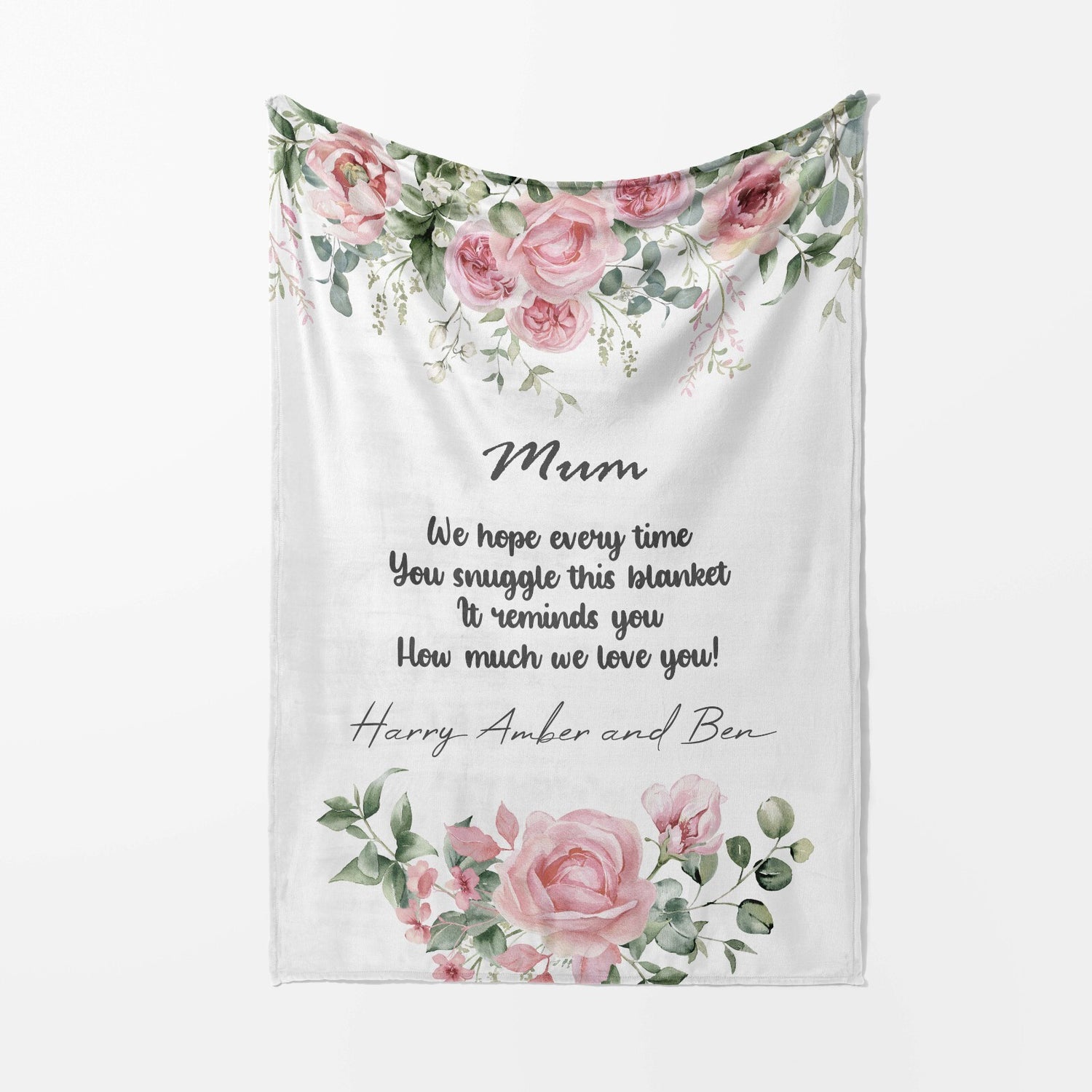 Mum We Hope Every Time Mother's Day Warm Fleece Memory Blanket Throw Decoration