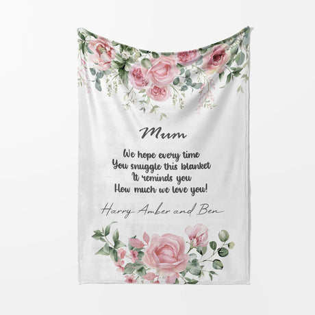 Mum We Hope Every Time Mother's Day Warm Fleece Memory Blanket Throw Decoration