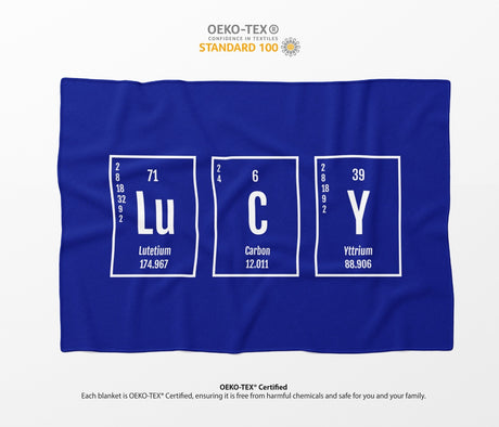 Personalised Name Science Chemical Periodic Soft Fleece Mink Blanket Gift Decor