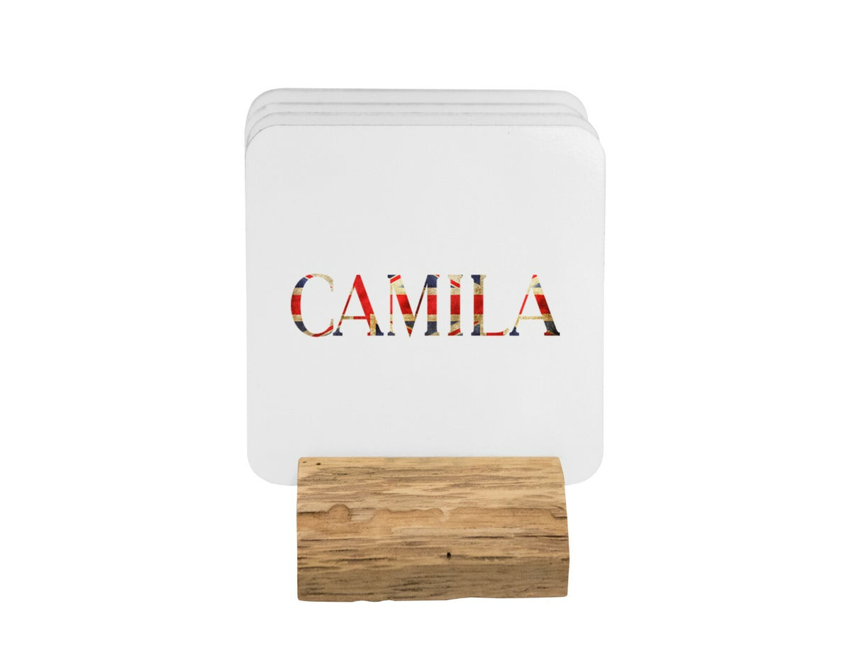 Union Jack Great Britain Personalised Name 11oz Mug And Coaster Set Option