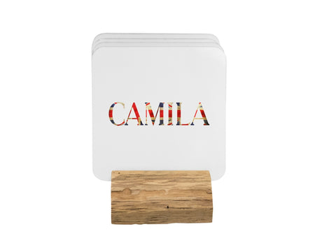 Union Jack Great Britain Personalised Name 11oz Mug And Coaster Set Option