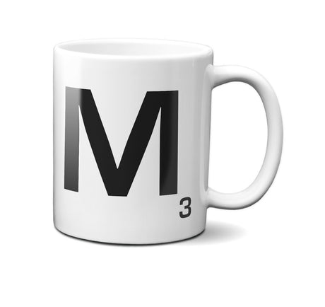 Scrabble Inspired Letter Mug Personalised Gift AZ Letters Gift 11oz Ceramic