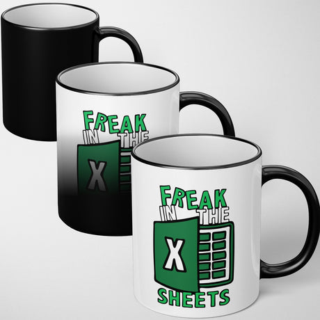 Freak In The Sheet Heat Sensitive Magic Colour Changing Mug Novelty Drink Cup