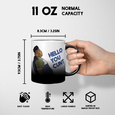 Harvey Hello You C*nt Heat Sensitive Magic Colour Changing Mug Novelty Cup
