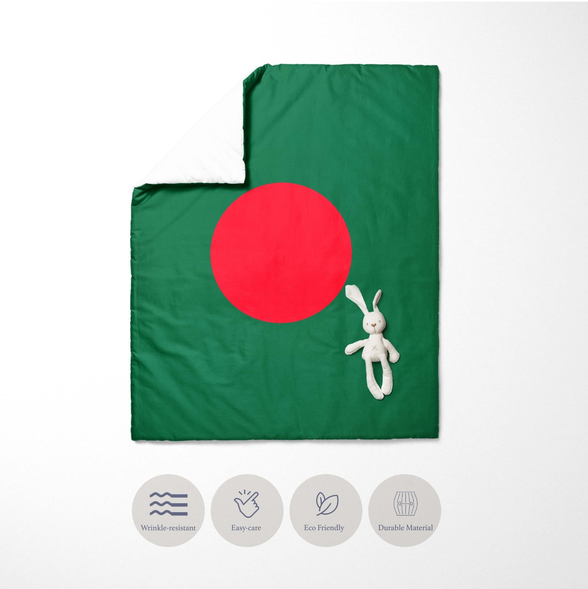 Bangladesh Flag Cot Bed Duvet Cover Toddler Pillowcase Design Gift Custom Cosy