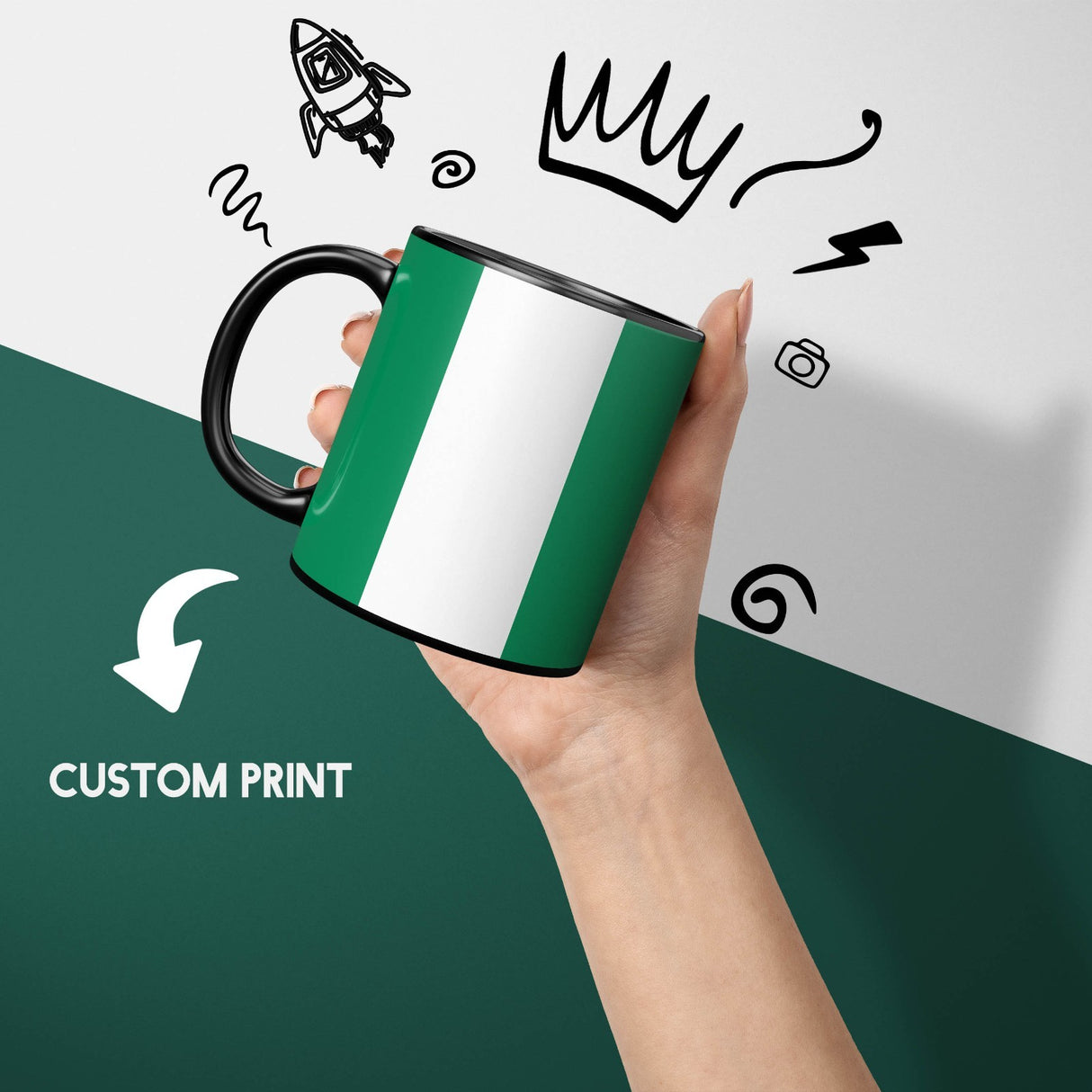 Nigeria Flag Nigerian Design Tea Gift Heat Sensitive Magic Colour Changing Mug