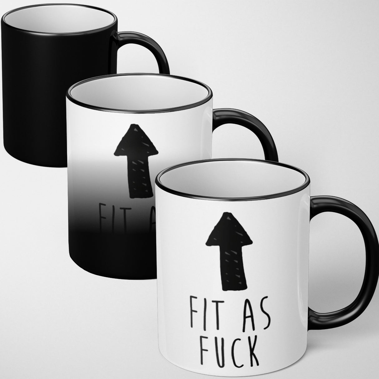 Fit As F*ck Heat Sensitive Magic Colour Changing Mug Rude Funny Gift Novelty Cup