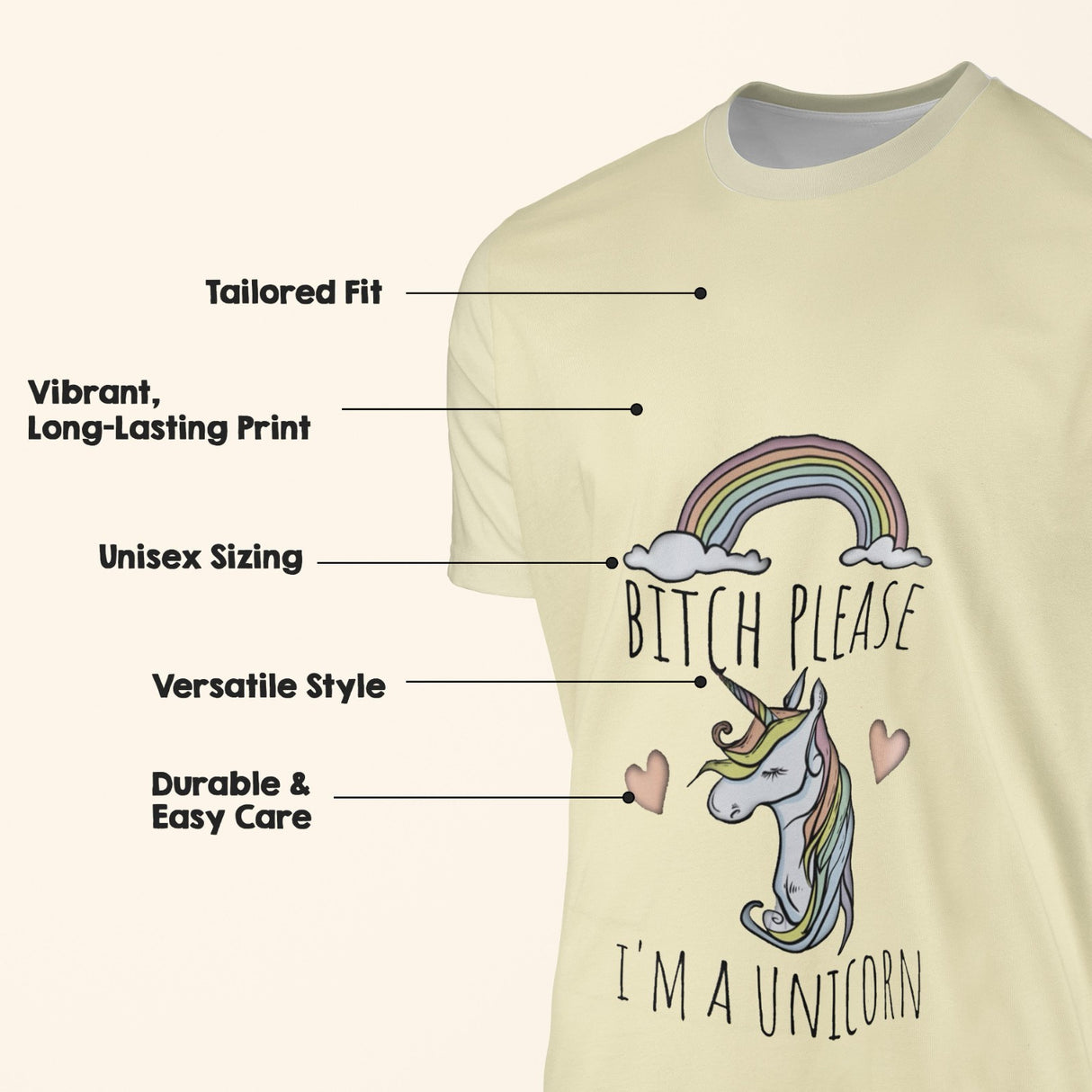 Personalised B*itch Please Im a Unicorn Custom Colour T-Shirt Unisex Adults