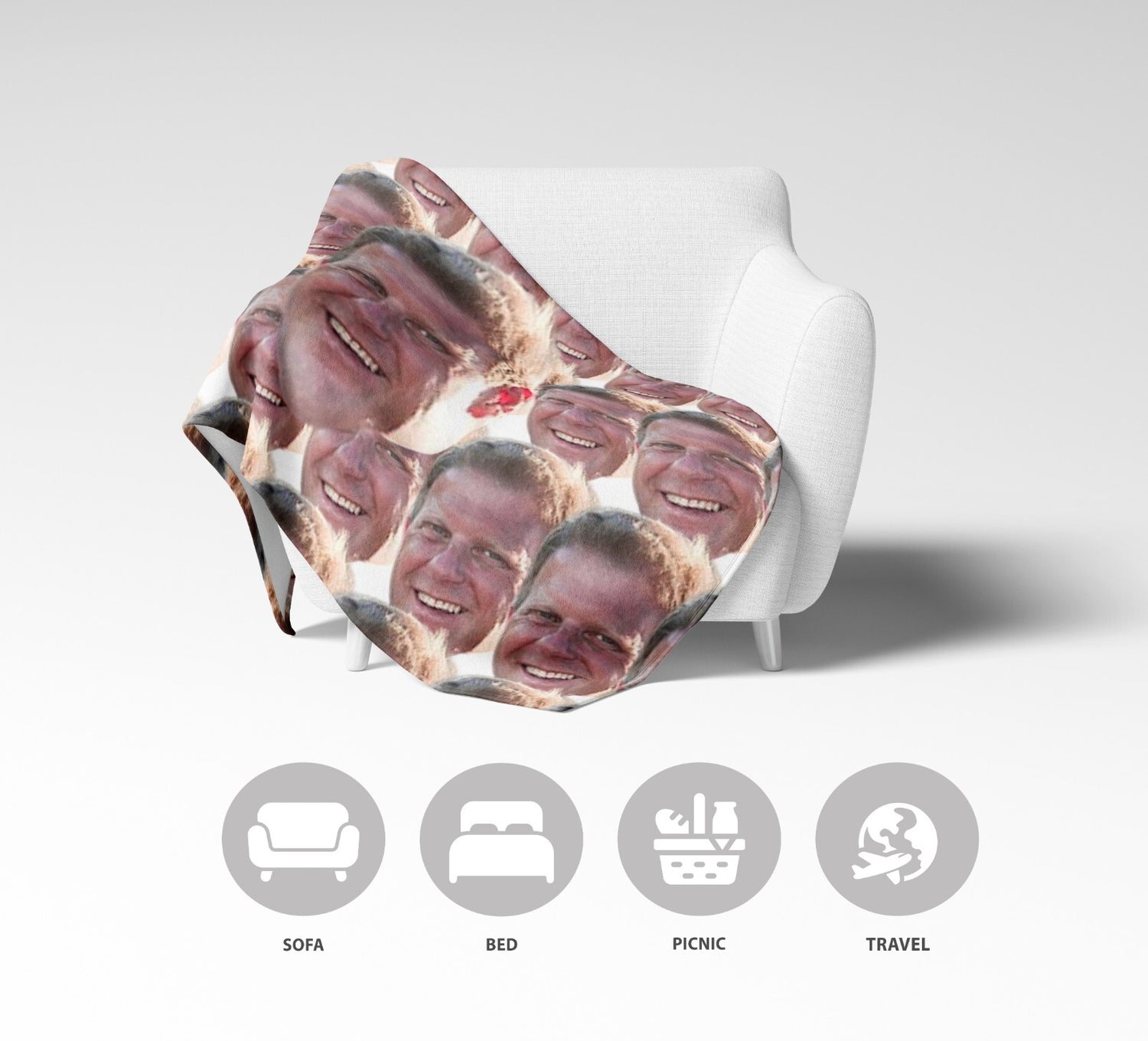 Funny Personalised Custom Photo Upload Collage Soft Warm Fleece Blanket Decor