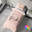 Personalised Name Botanical Blush Initial Single Bed Duvet Cover Pillowcase Set