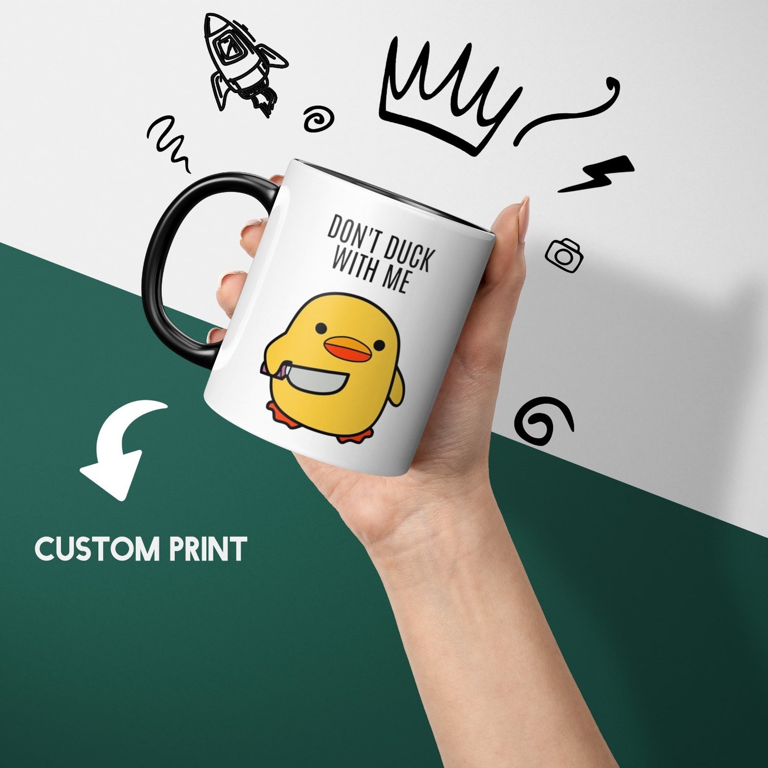 Dont Duck With Me Design Custom Heat Sensitive Magic Colour Changing Novelty Mug