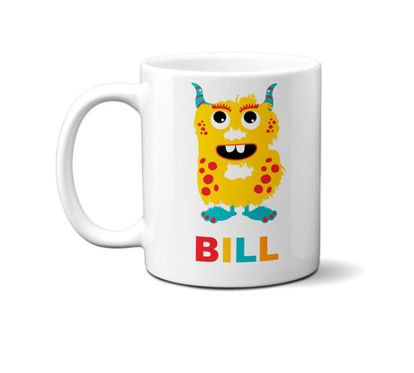 Personalised Little Multi Monster Name Initial Letter Kids Mug Gift 11oz Ceramic