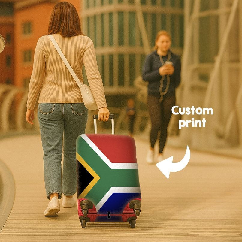 South Africa Flag SA Suitcase Cover Travel Gift Stretch Luggage Protector Custom