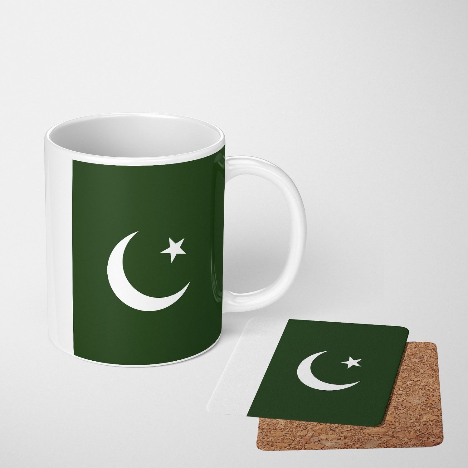 Pakistan Flag Design Custom Printed Coffee Tea Mug Cup Set Coaster Gift Him Her