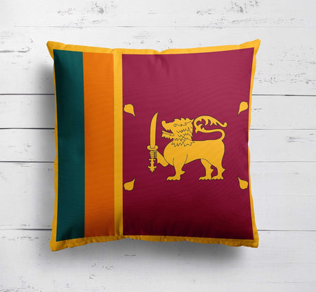 Sri Lanka Flag Design Filled Square Cushion Decorative Throw - Gift Any Size