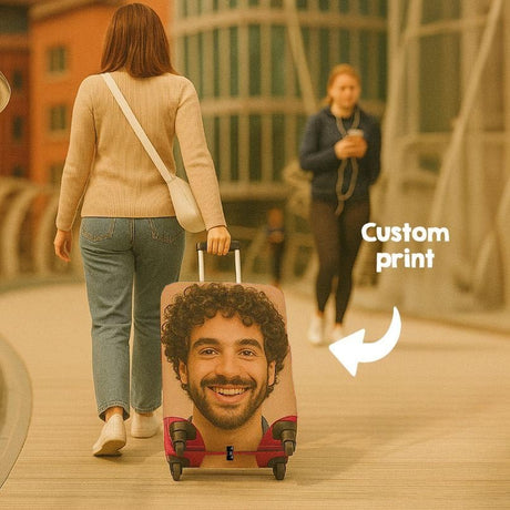 Upload Your Photo Custom Luggage Cover Personalised Suitcase Wrap Unique Gift
