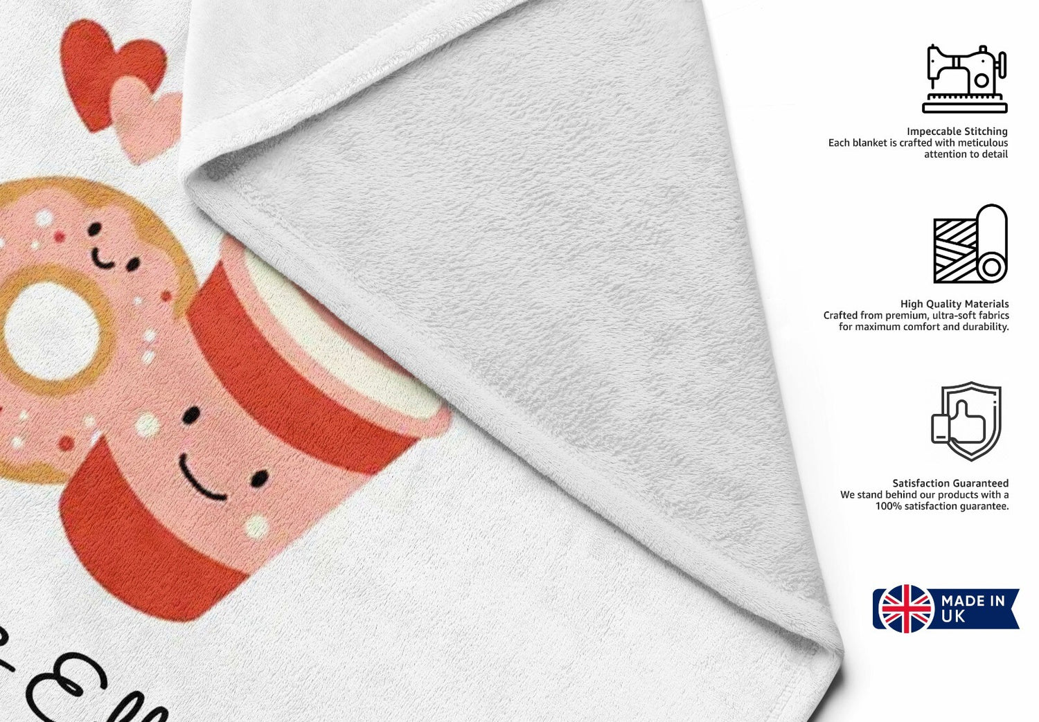 We Go Together Coffee + Donuts Personalised Name Custom Beach Bath Sheet Towel