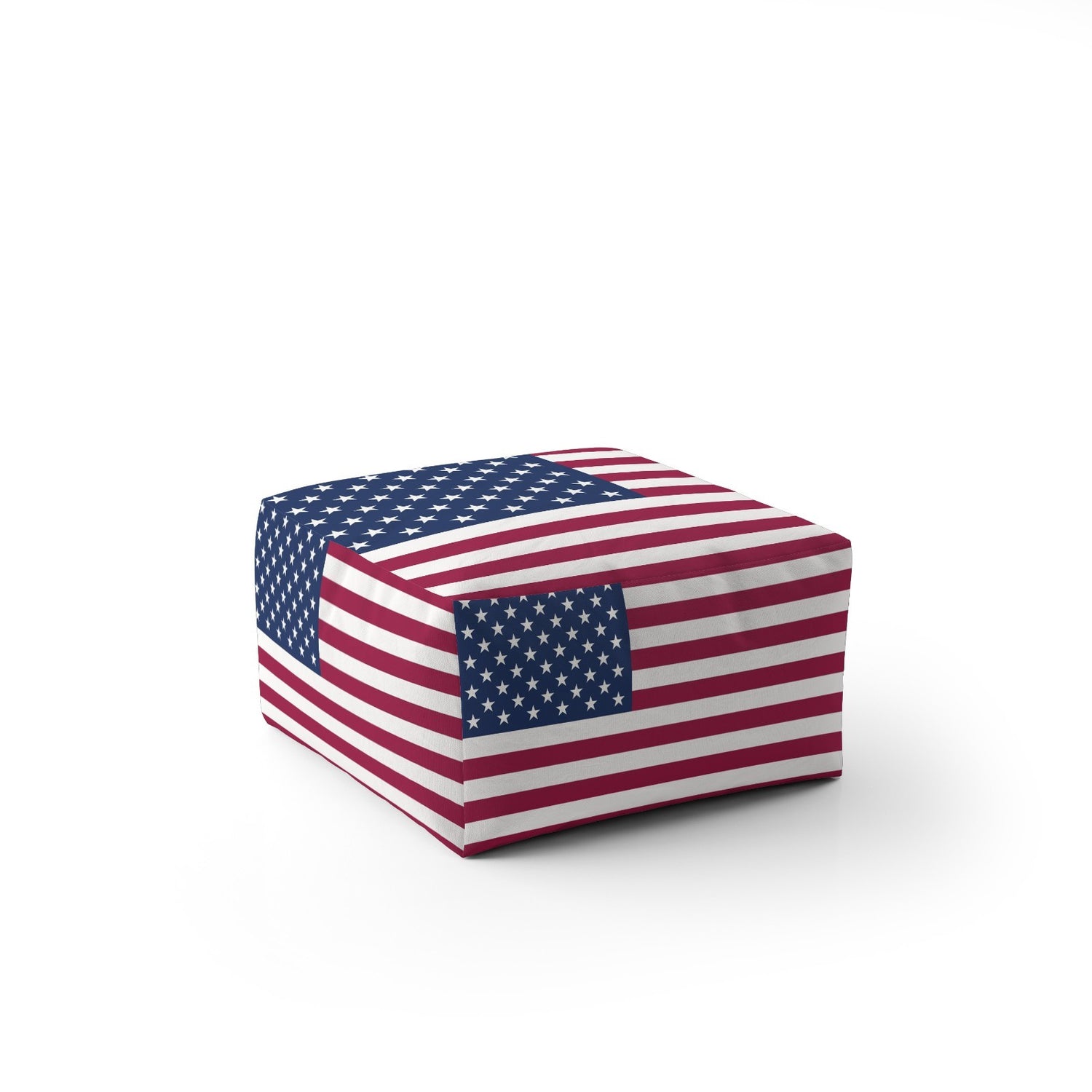 USA Flag America Ottoman Filled Pouffe Footrest Washable Cover Custom Made Gift
