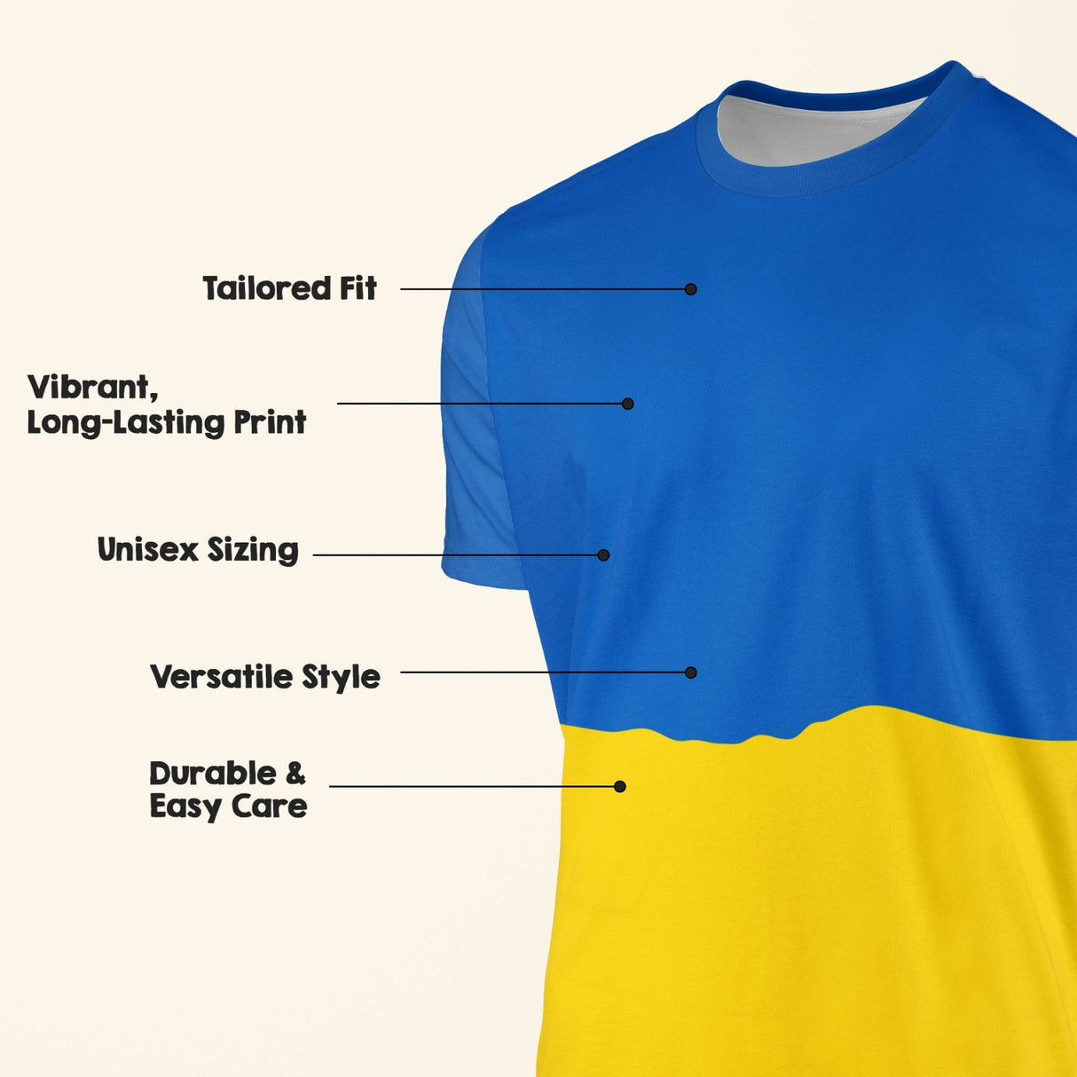 Ukraine Flag Design Custom All-Over Printed Unisex T-Shirt - Top Patriotic Tee