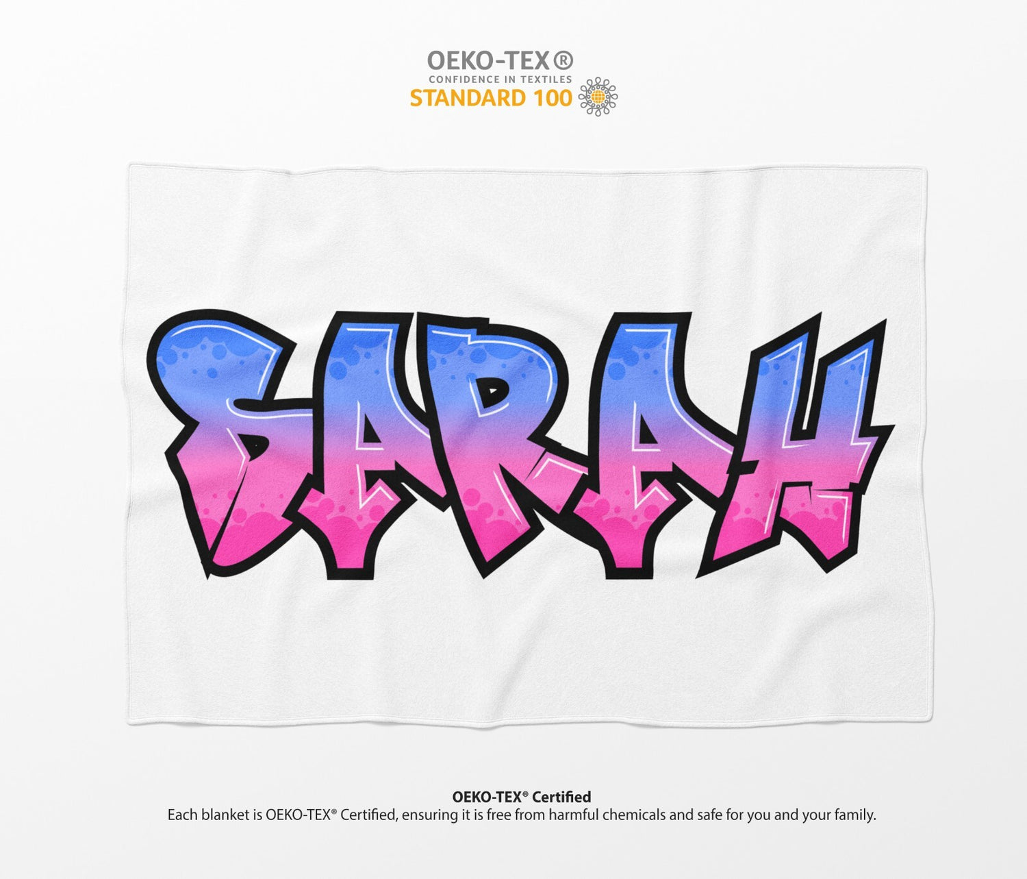 Personalised Any Name Urban Graffiti Novelty Soft Fleece Mink Blanket Gift Decor