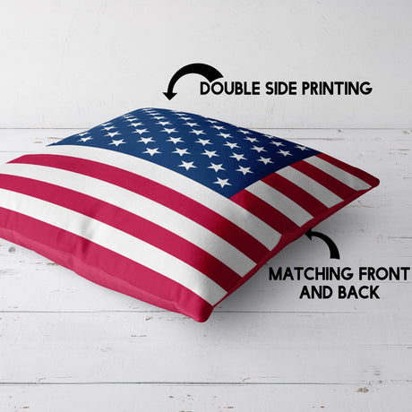 USA Flag America Design Filled Square Cushion - Decorative Throw Gift Any Size