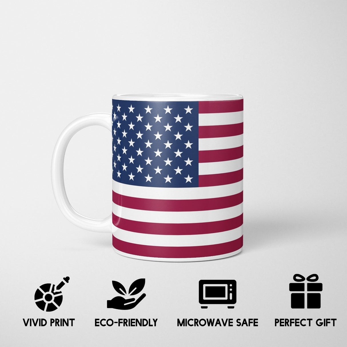 USA Flag America Design Coffee Tea Mug Cup Set Coaster Gift Him Her Custom Made
