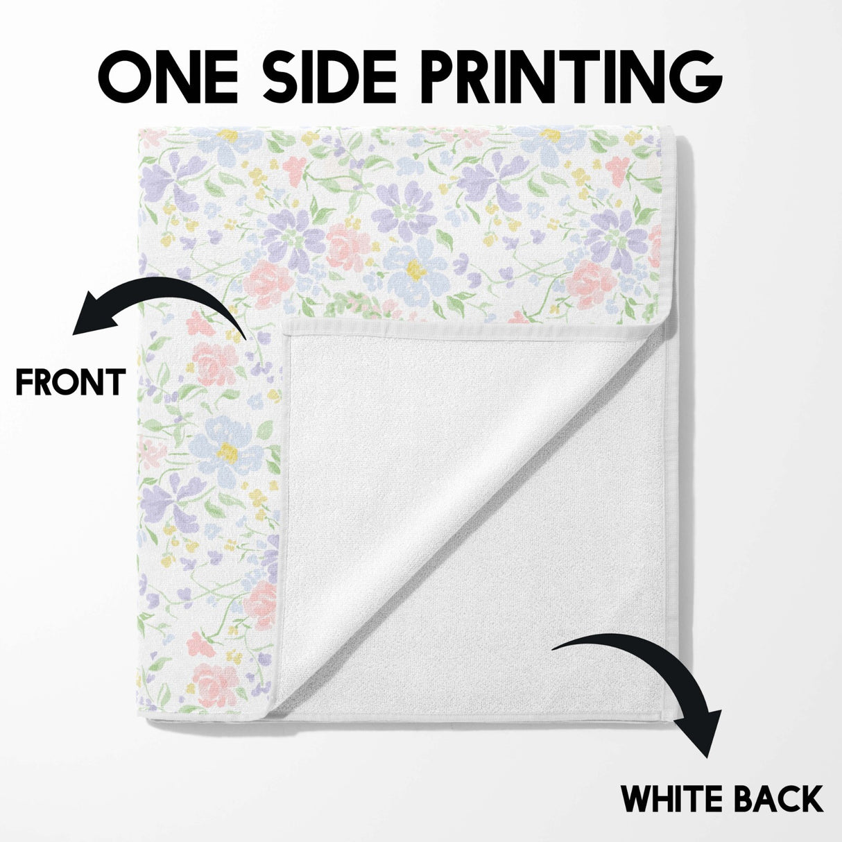 Personalised Mother's Day Custom Name Floral Absorbent Beach Bath Sheet Towel