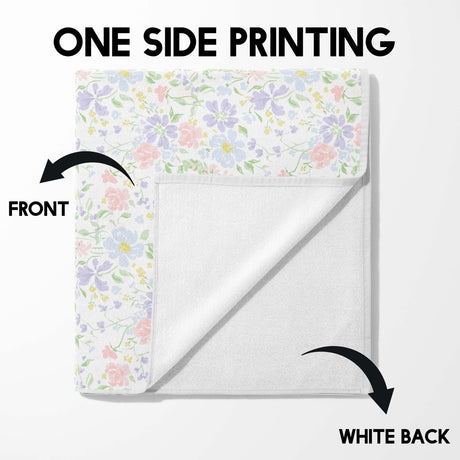 Personalised Mother's Day Custom Name Floral Absorbent Beach Bath Sheet Towel