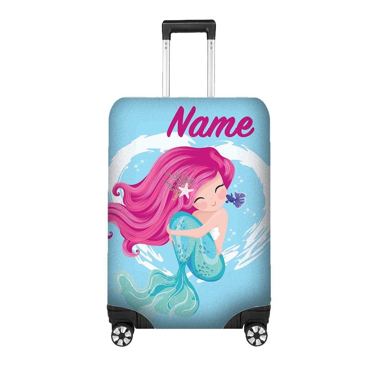 Mermaid Name Cute Girl Gift Custom Luggage Cover Personalise Suitcase Protector